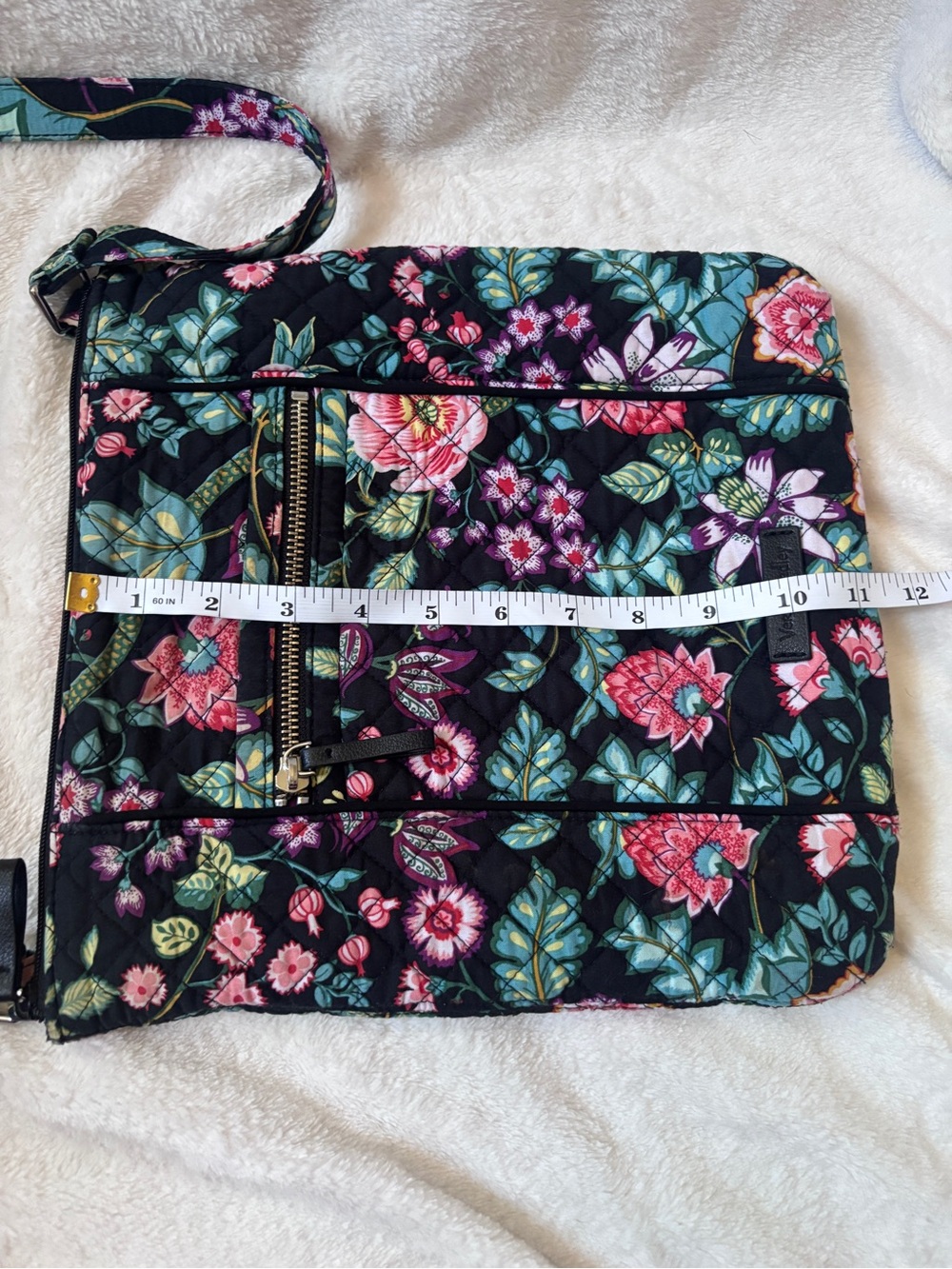 Vera Bradley Iconic Hipster Crossbody Bag Quilted Shoulder Purse Vines Floral - Picture 7 of 8